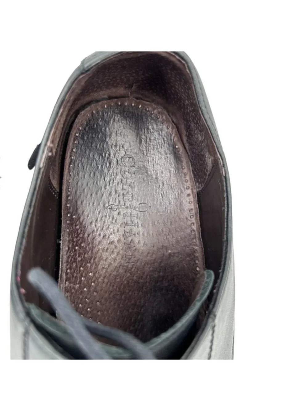 COLE HAAN BLACK TIE LEATHER LOAFER DRESS SHOES - 12M